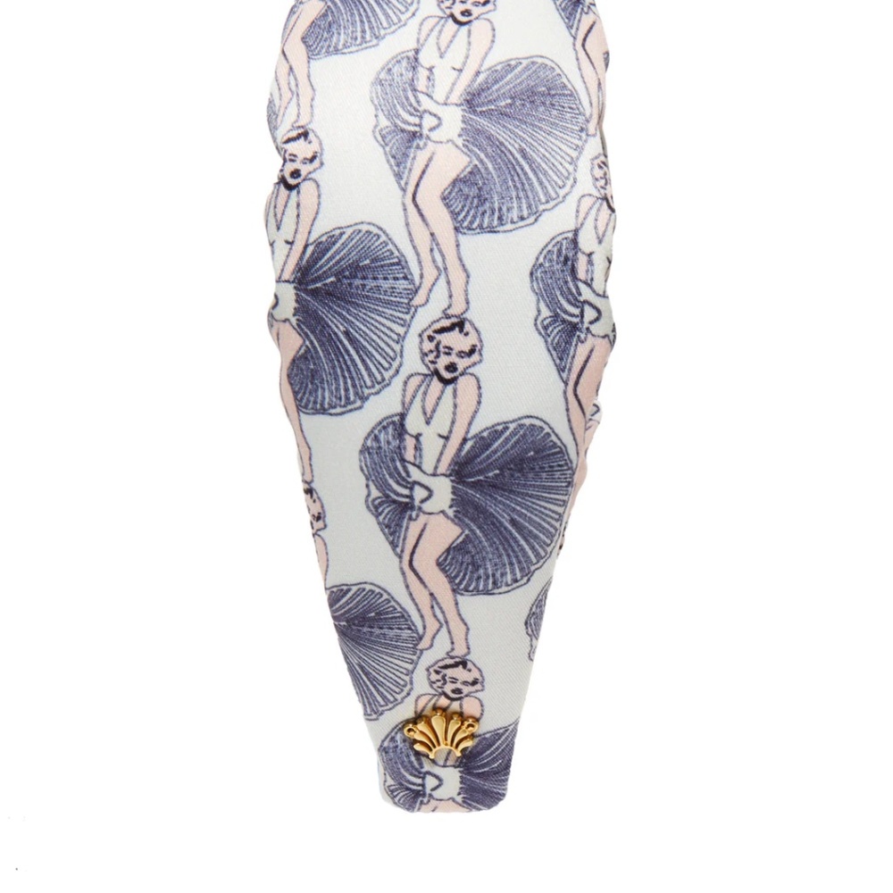 NWT $85 Lele Sadoughi IVORY LELE SADOUGHI X MARILYN MONROE PRINTED HEADBAND! - Picture 5 of 12